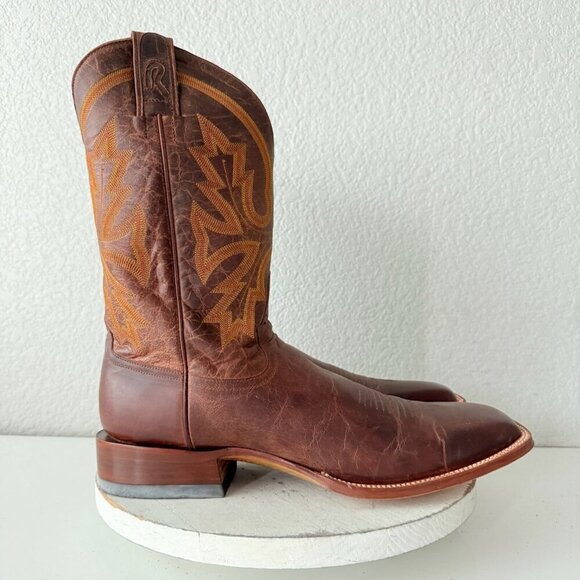 NEW Rod Patrick Mens Cowboy Boots 14.5AAA Perro Loco Brown Western Square Toe - Picture 2 of 11